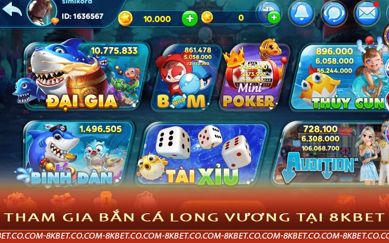 tham gia bắn cá long vương